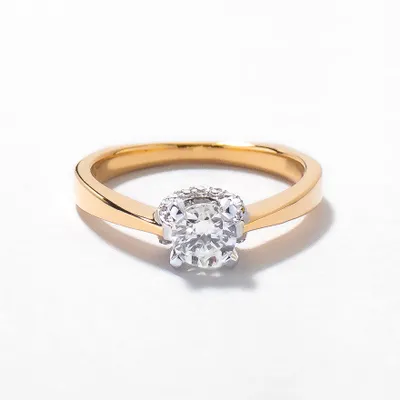 Diamond Engagement Ring 14K Yellow and White Gold (0.68 ct tw)