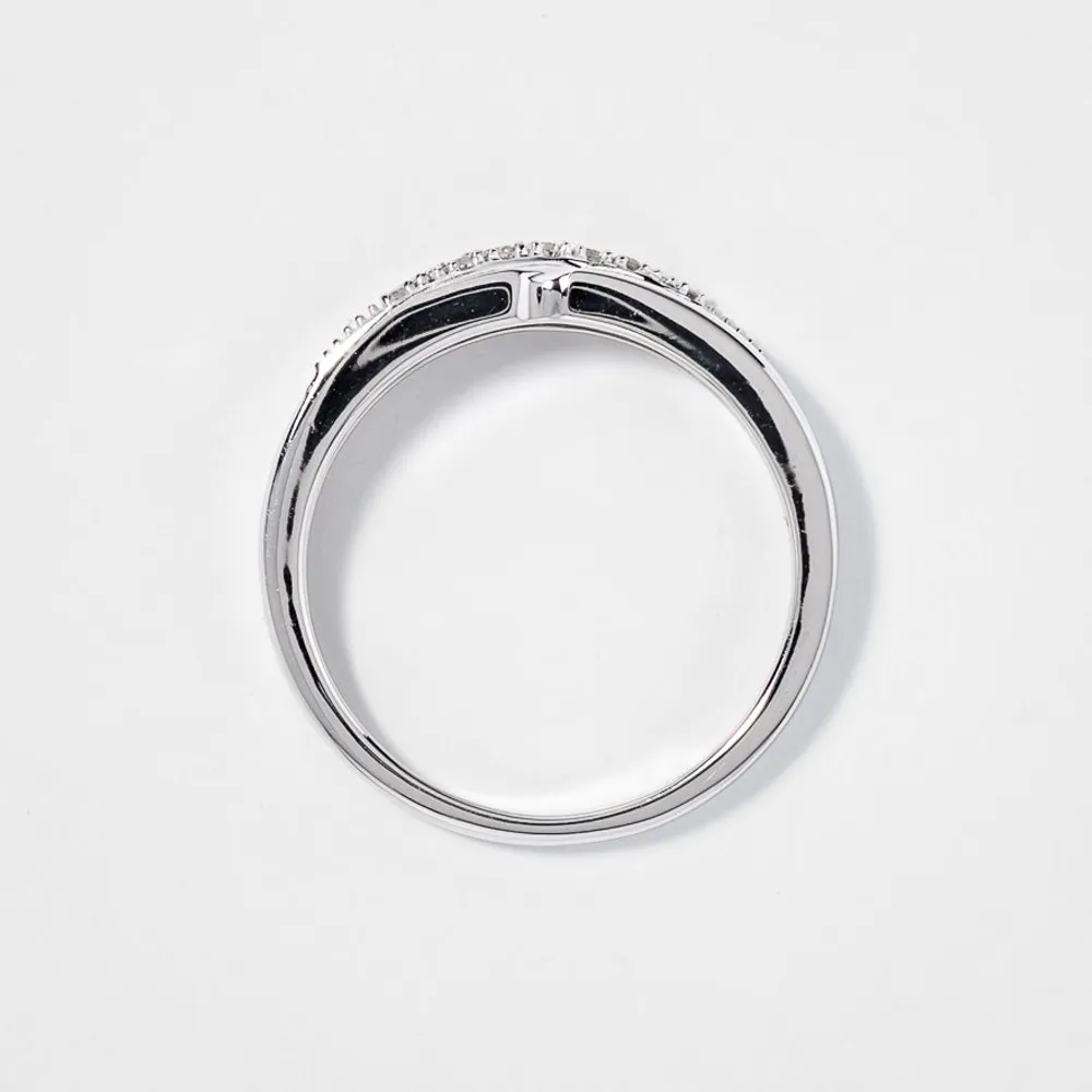 Men's Diamond Wedding Band 10K White Gold (0.10 ct tw)