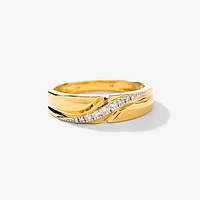 Men's Diamond Wedding Band 10K Yellow Gold (0.10 ct tw)