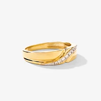 Men's Diamond Wedding Band 10K Yellow Gold (0.10 ct tw)