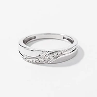 Ladies Diamond Wedding Band 10K White Gold (0.06 ct tw)