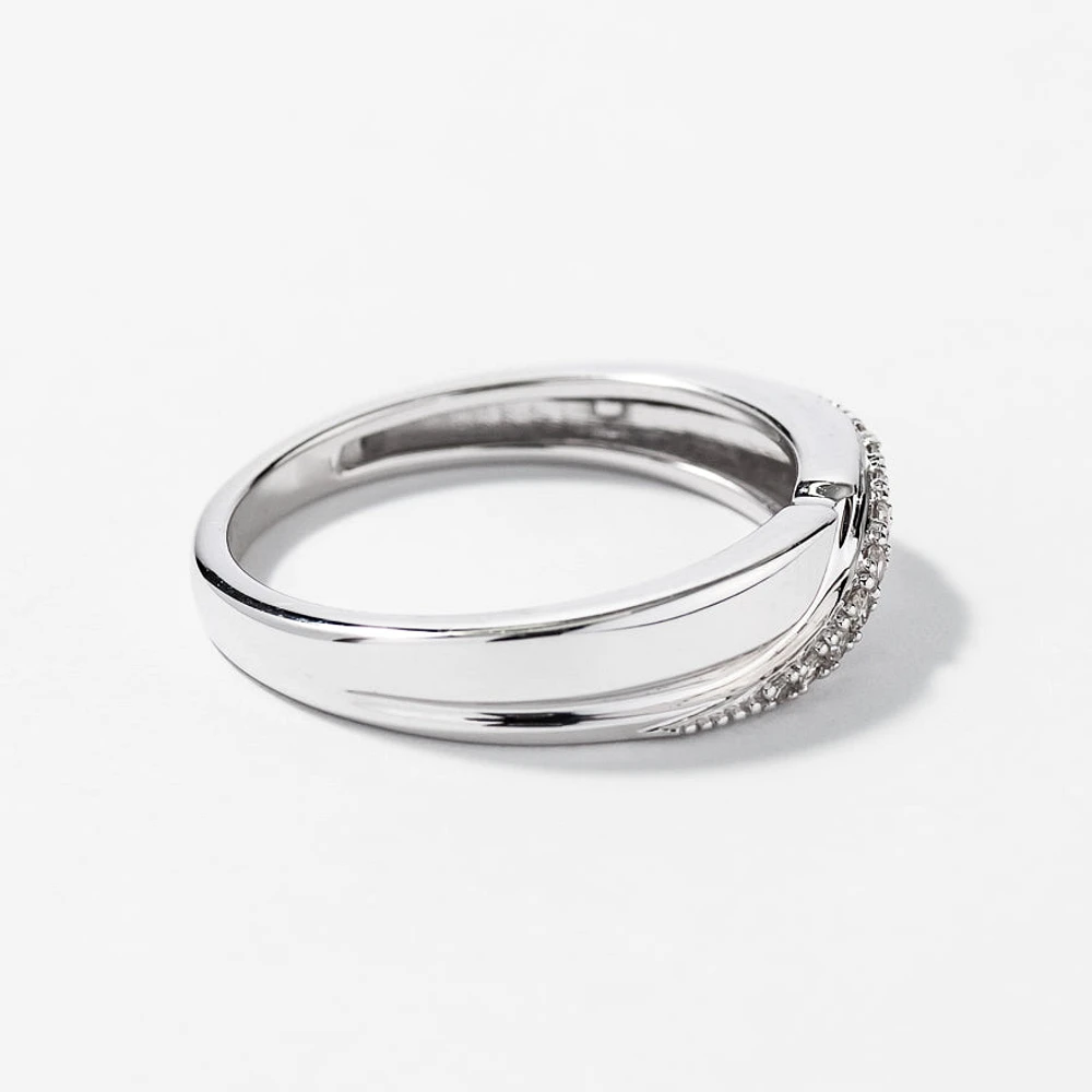 Ladies Diamond Wedding Band 10K White Gold (0.06 ct tw)