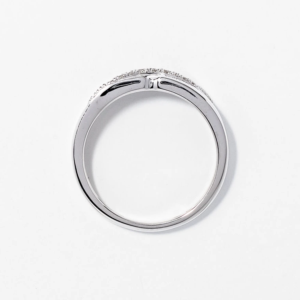 Ladies Diamond Wedding Band 10K White Gold (0.06 ct tw)