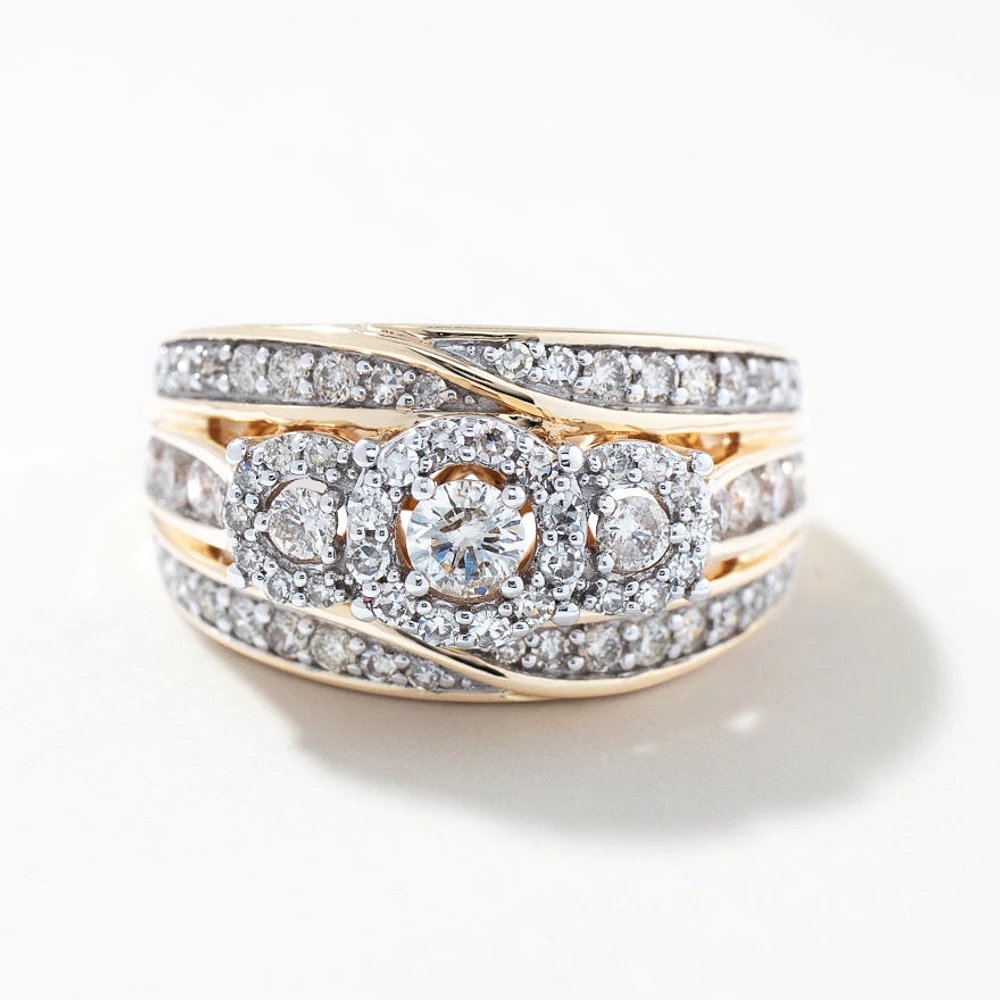 Diamond Dinner Ring 10K Yellow Gold (1.00 ct tw)