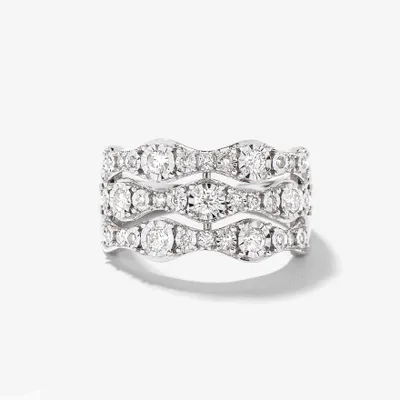 Diamond Dinner Ring 10K White Gold (0.60 ct tw)