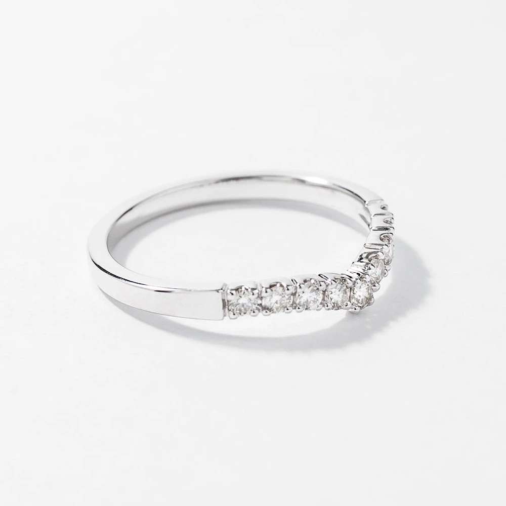 V Shape Diamond Anniversary Band 14K White Gold (0.25 ct tw)