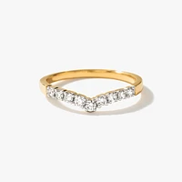 V Shape Diamond Wedding Band 14K Yellow Gold (0.25 ct tw)