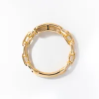 Diamond Chain Link Ring in 10K Yellow Gold (0.20 ct tw)