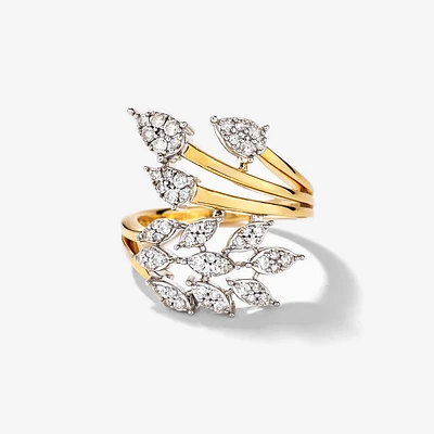 Diamond Cluster Ring 10K Yellow and White Gold (0.50 ct tw)