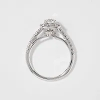 14K White Gold Halo Diamond Engagement Ring (1.20 ct tw)