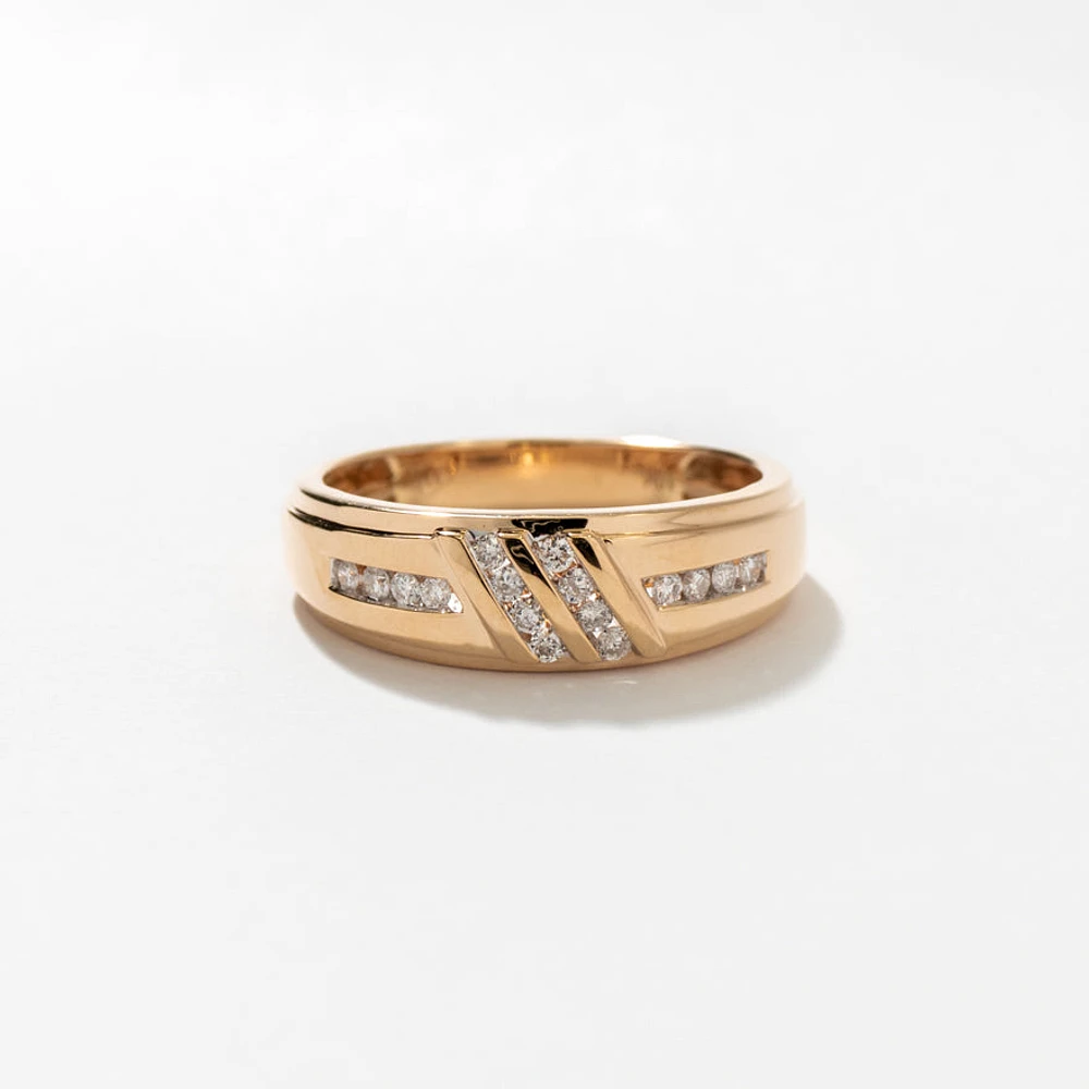 Men’s Diamond Wedding Band 10K Yellow Gold (0.24 ct tw)