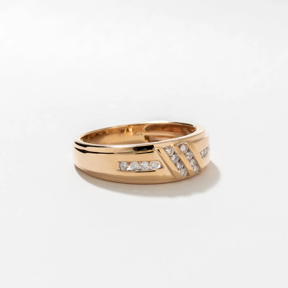 Men’s Diamond Wedding Band 10K Yellow Gold (0.24 ct tw)