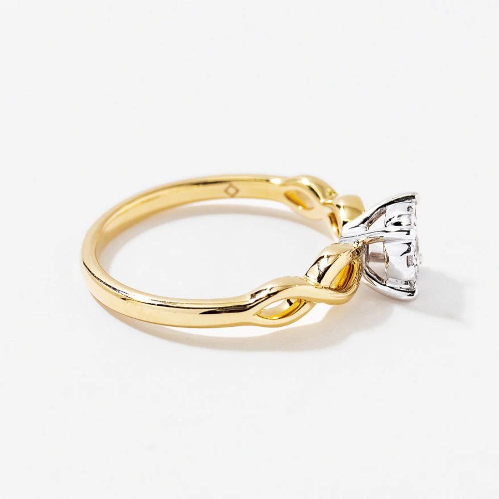 Diamond Cluster Ring 10K Yellow and White Gold (0.16 ct tw)