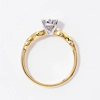 Diamond Cluster Ring 10K Yellow and White Gold (0.16 ct tw)