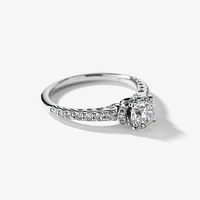 Diamond Engagement Ring With Sapphire Accents 14K White Gold (1.22