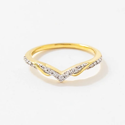 V Shape Diamond Wedding Band 14K Yellow Gold (0.13 ct tw)