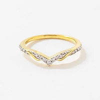 V Shape Diamond Wedding Band 14K Yellow Gold (0.13 ct tw)