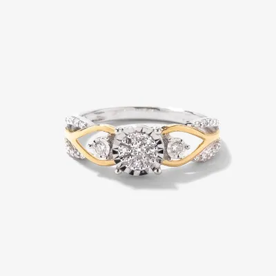 Diamond Cluster Ring 10K Yellow and White Gold (0.25 ct tw)
