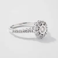 Diamond Cluster Ring 10K White Gold (0.35 ct tw)