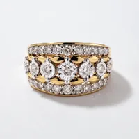 Diamond Dinner Ring 10K Yellow and White Gold (1.00 ct tw)