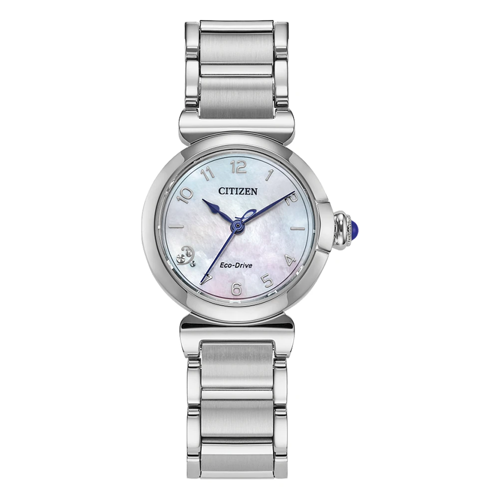 Citizen Eco-Drive L Mae White Dial Stainless Steel Bracelet | EM1130-8
