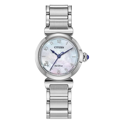 Citizen Eco-Drive L Mae White Dial Stainless Steel Bracelet | EM1130-8