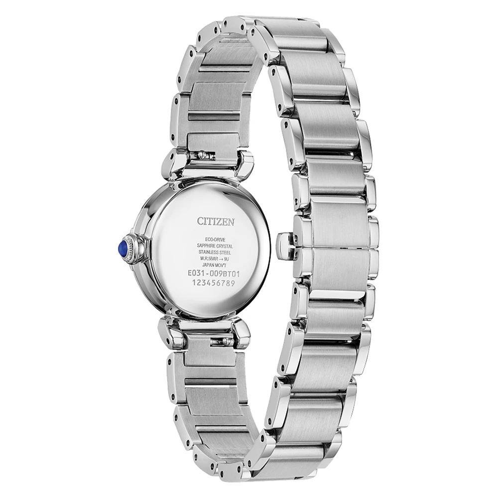 Citizen Eco-Drive L Mae White Dial Stainless Steel Bracelet | EM1130-8