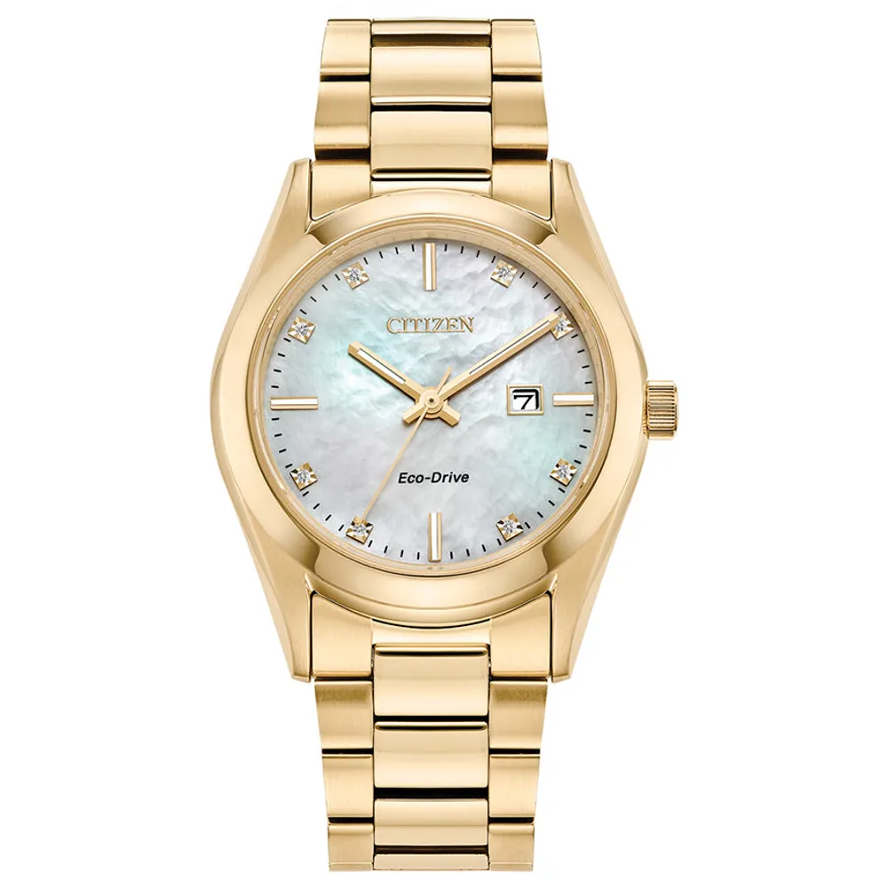 Citizen Eco-Drive Sport Luxury Watch Gold-Tone Stainless Steel Bracele