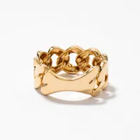 Men's Cuban Link Ring 10K Yellow Gold