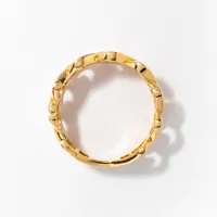 Men's Cuban Link Ring 10K Yellow Gold