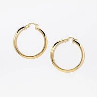 Knife Edge Hoop Earrings in 10K Yellow Gold