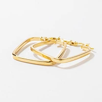 Square Hoop Earrings in 10K Yellow Gold