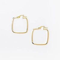 Square Hoop Earrings in 10K Yellow Gold
