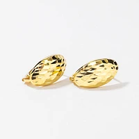 Diamond Cut Hoop Earrings in 10K Yellow Gold