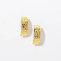 Diamond Cut Hoop Earrings 10K Yellow Gold