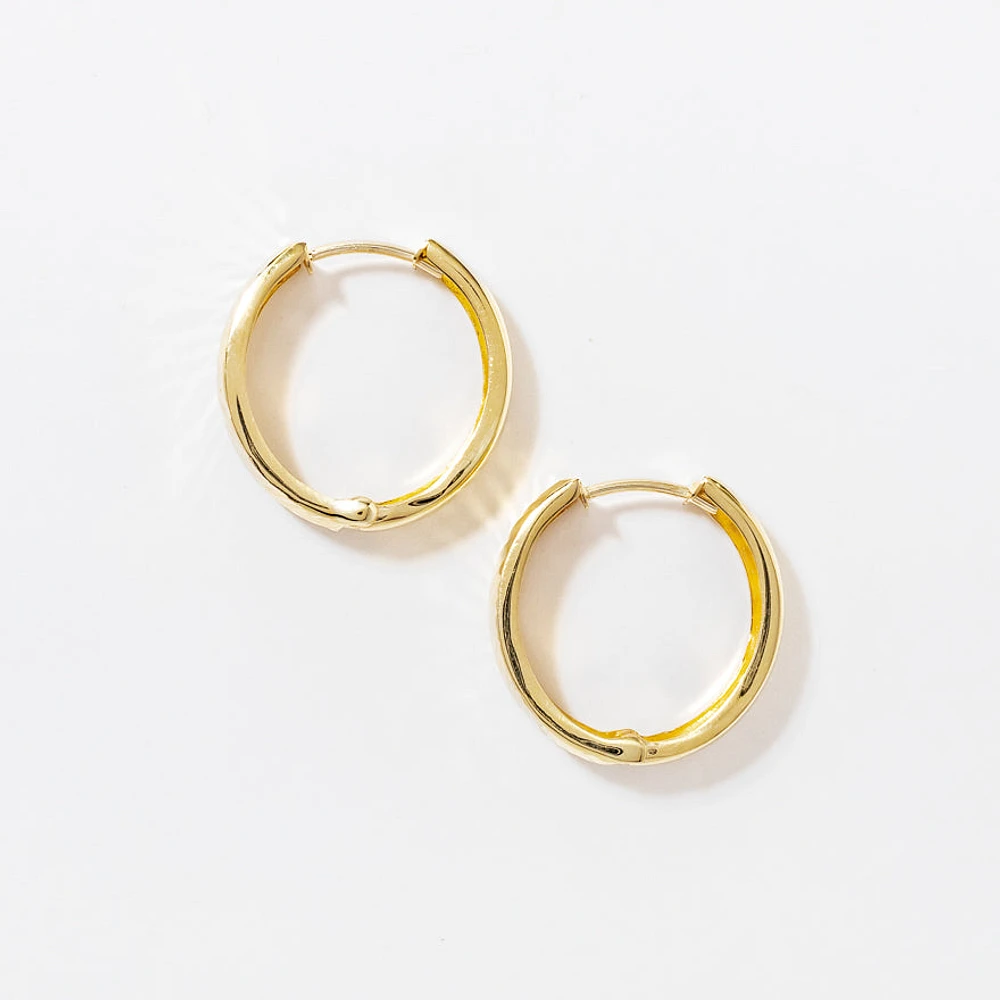 Textured Hoop Earring in 10K Yellow Gold