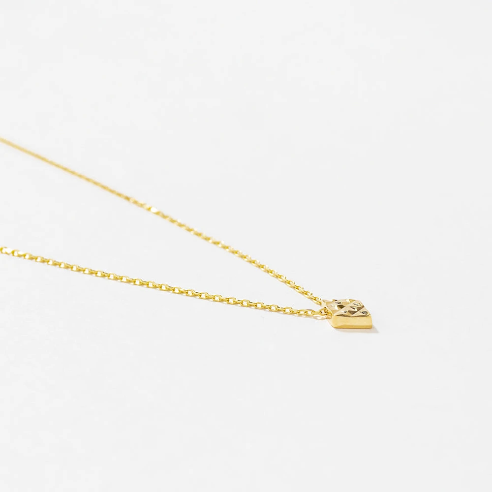 Diamond Shape Necklace in 10K Yellow Gold