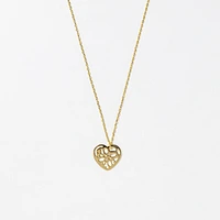Open Heart Necklace in 10K Yellow Gold