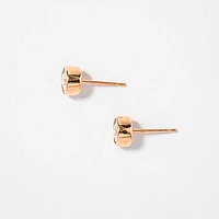 Bezel Stud Earrings in 14K Rose and White Gold (0.50 ct tw)