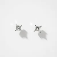 Princess Cut Diamond Stud Earrings in 14K White Gold (0.30 ct tw)