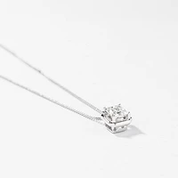 Princess Cut Solitaire Diamond Necklace in 10K White Gold (0.50 ct tw)