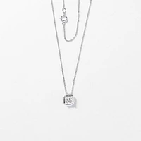 Princess Cut Solitaire Diamond Necklace in 10K White Gold (0.50 ct tw)