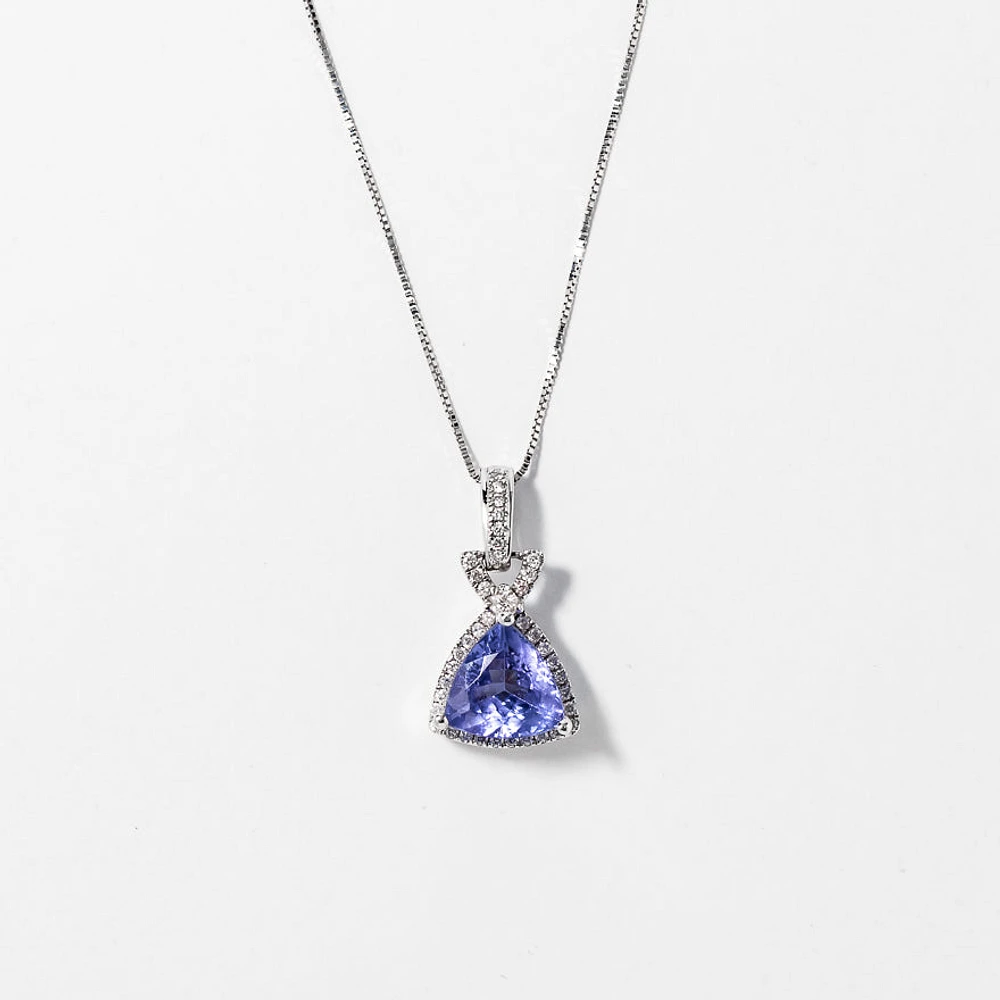 Tanzanite Necklace in 14K White Gold