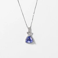 Tanzanite Necklace in 14K White Gold