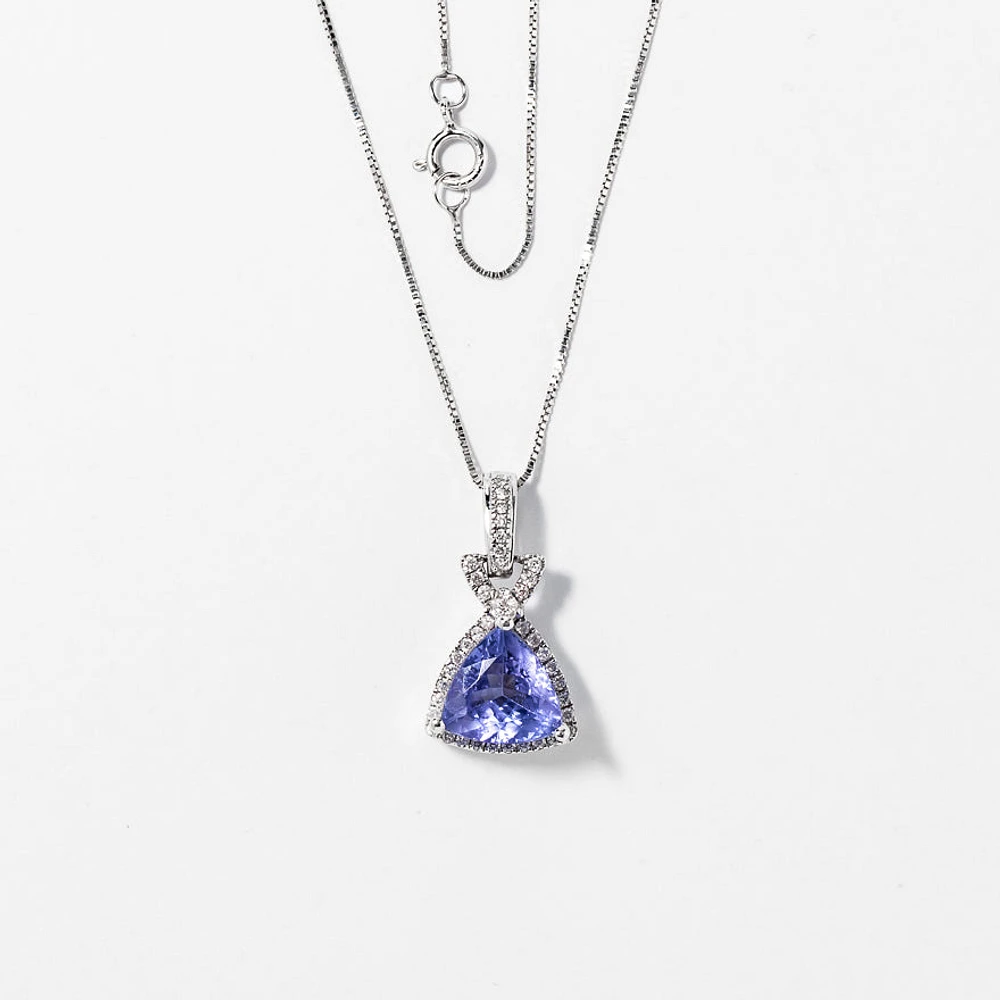 Tanzanite Necklace in 14K White Gold