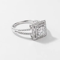 Diamond Cluster Ring 14K White Gold (0.50 ct tw)