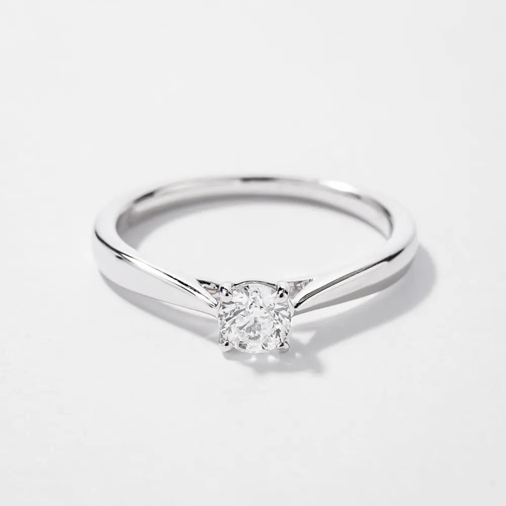 Canadian Diamond Solitaire Engagement Ring 14K Gold (0.30 ct