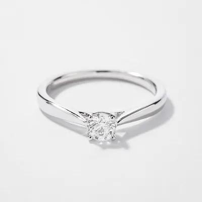 Canadian Diamond Solitaire Engagement Ring 14K Gold (0.30 ct