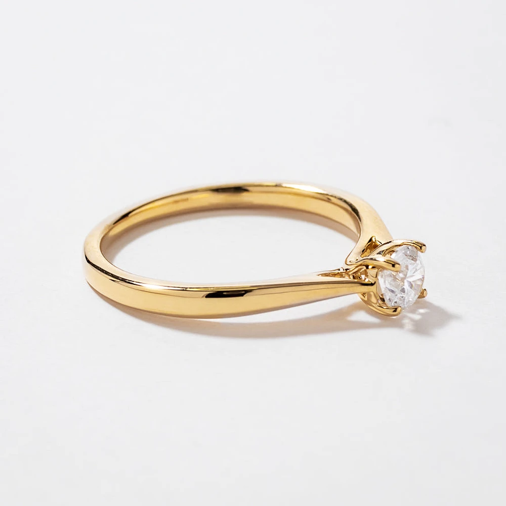 Canadian Diamond Solitaire Engagement Ring 14K Yellow Gold (0.30 ct