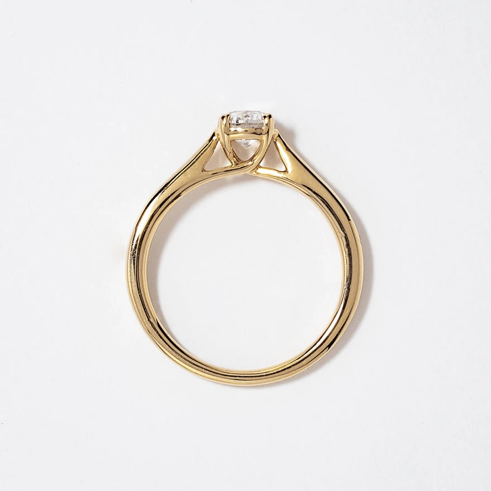 Canadian Diamond Solitaire Engagement Ring 14K Yellow Gold (0.30 ct